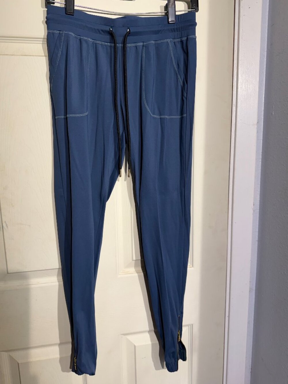 ZYIA Active Blue Jogger Pants Gold Ankle Zippers XS